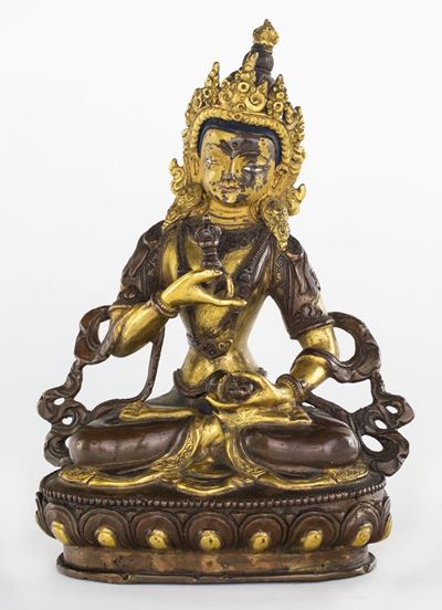 Buddha in Metallo Dorato, Nepal, XIX Secolo
