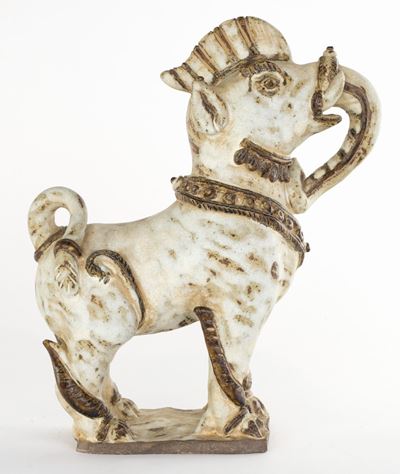 Piccolo Drago in Terracotta Graffita ed Invetriata, Thailandia, XX Secolo