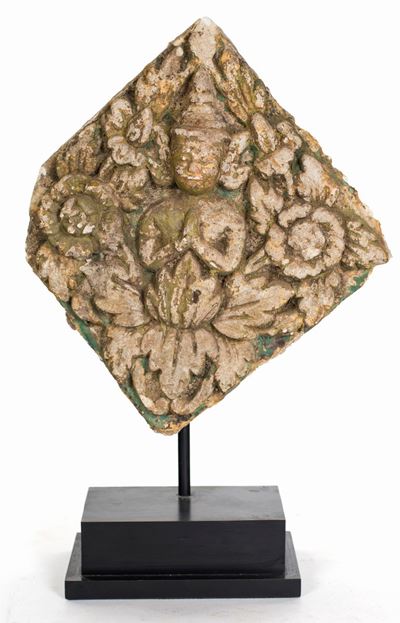 Altorilievo in Stucco con Tracce di Policromia, Birmania, Metà del XIX Secolo