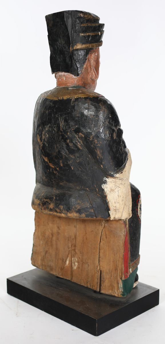 Grande Figura in Legno Policromo, Yunnan, Cina, XIX Secolo