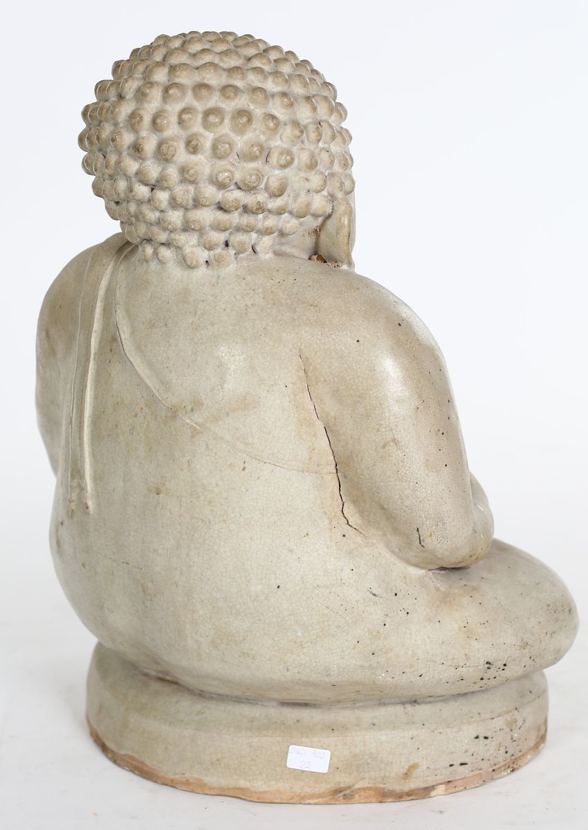 Hotei in Ceramica Invetriata, Thailandia, Fine del XIX Secolo