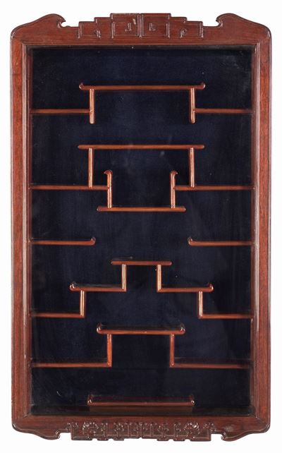 Vetrina Pensile in Legno, Cina, XX Secolo