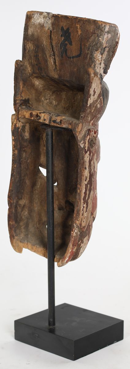 Maschera Cerimoniale Taoista in Legno Policromo, Yunnan, Cina, Dinastia Qing, Fine del XIX Secolo
