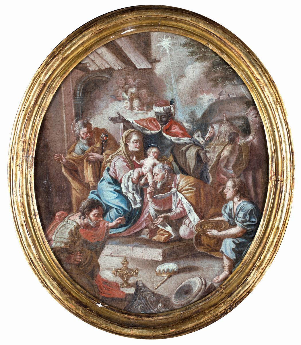Scuola Napoletana del XVIII Secolo - Adorazione dei Magi