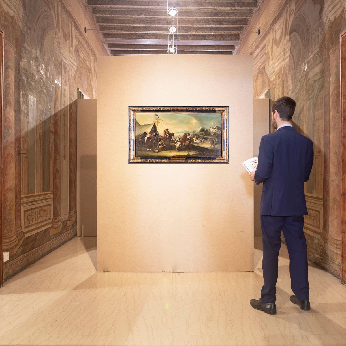 Pittore Fiammingo del XVII Secolo - Accampamento Militare