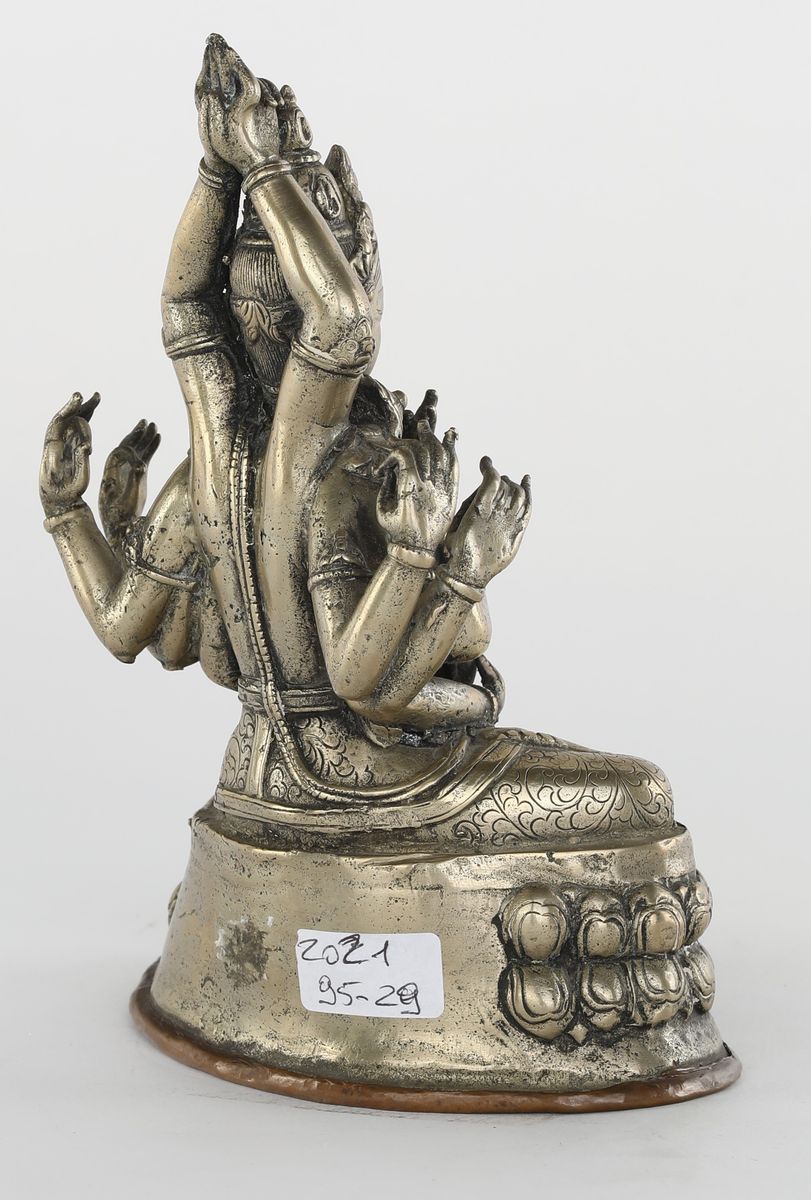 Manjushri Namasangiti in Bronzo con Argento, Nepal, XVIII Secolo