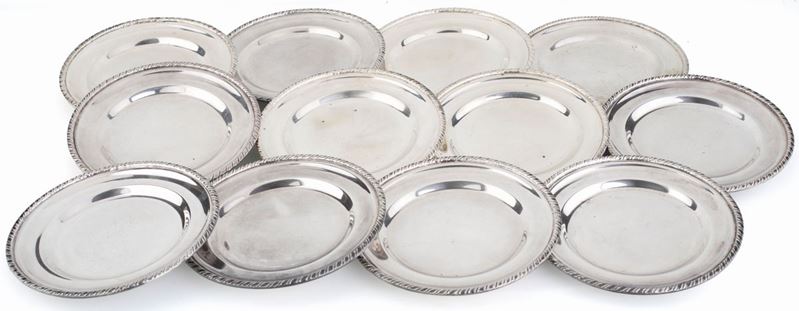 Dodici Piattini in Argento 800/1000
