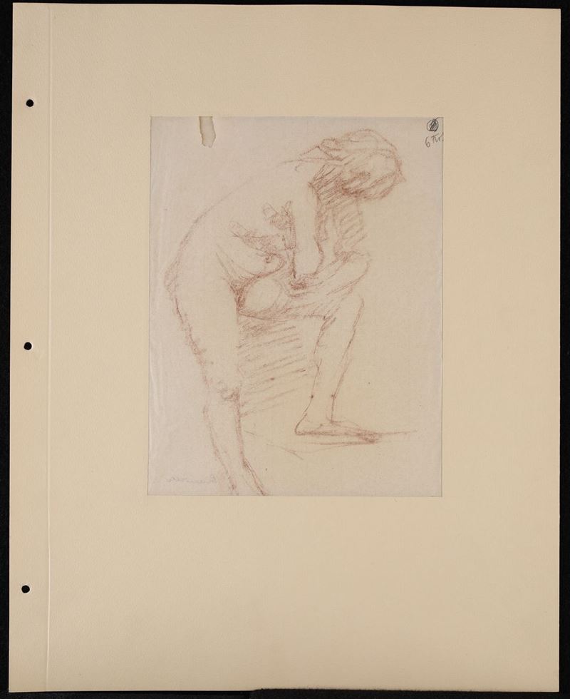 Anonimo del XX Secolo - Studio di Donna (appoggiata sul Ginocchio)