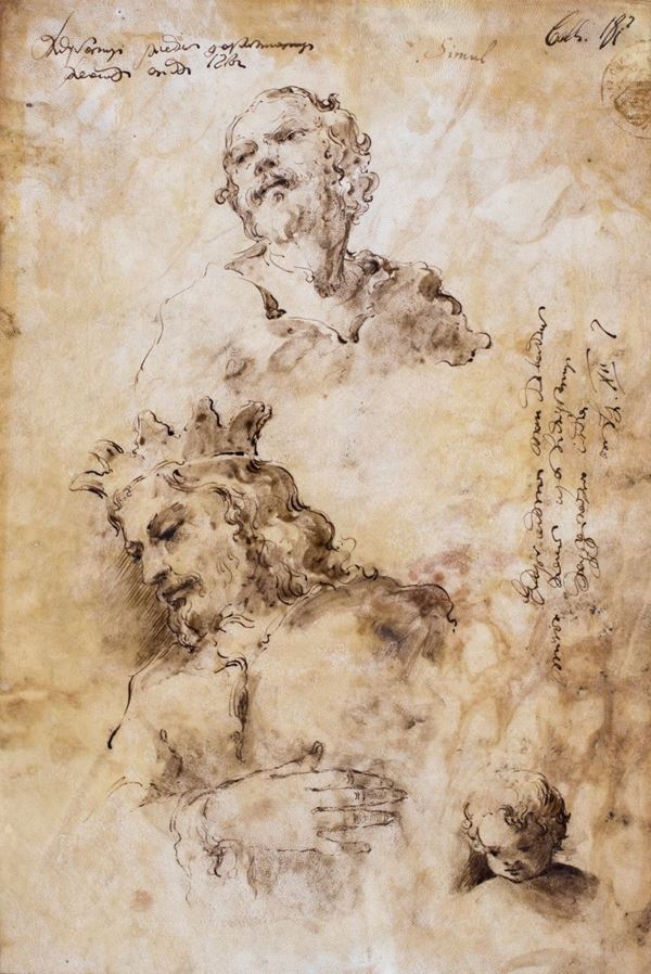 Pittore del XVIII secolo - Studio di figure maschili