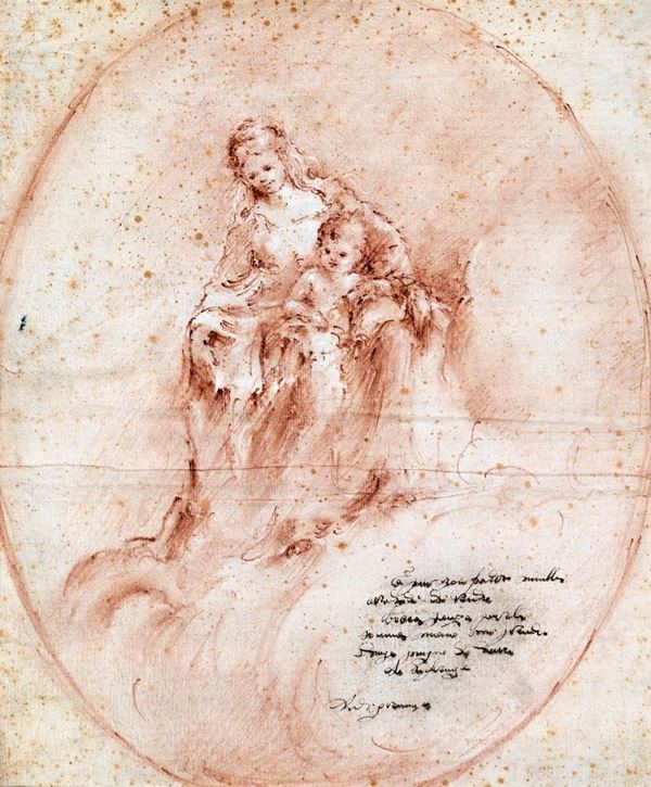Pittore del XVIII secolo - Madonna con bambino