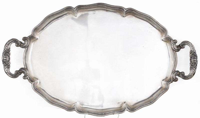 Vassoio Ovale in Argento con Manici
