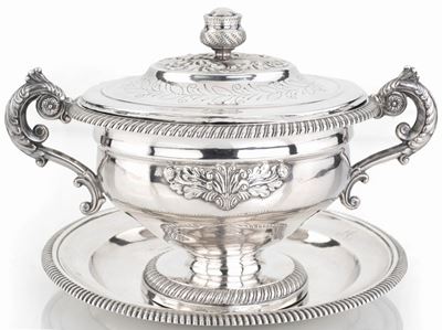 Tazza da Puerpera in Argento con Piatto