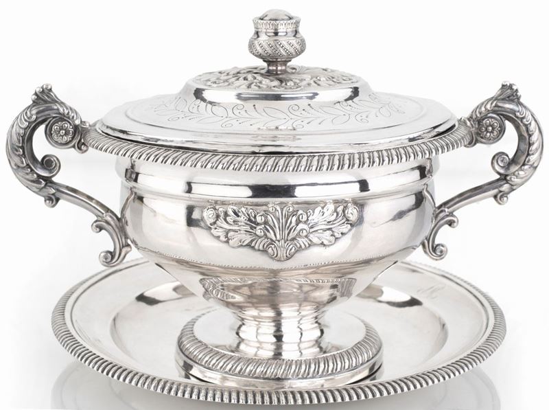 Tazza da Puerpera in Argento con Piatto
