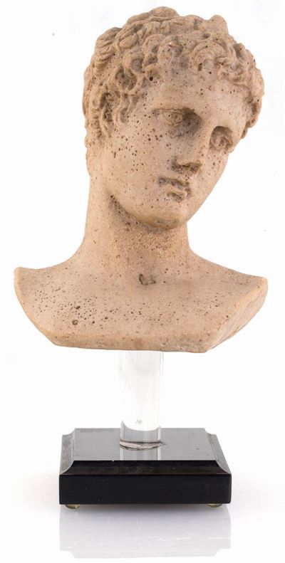 Testa Virile Classica in Polvere di Travertino