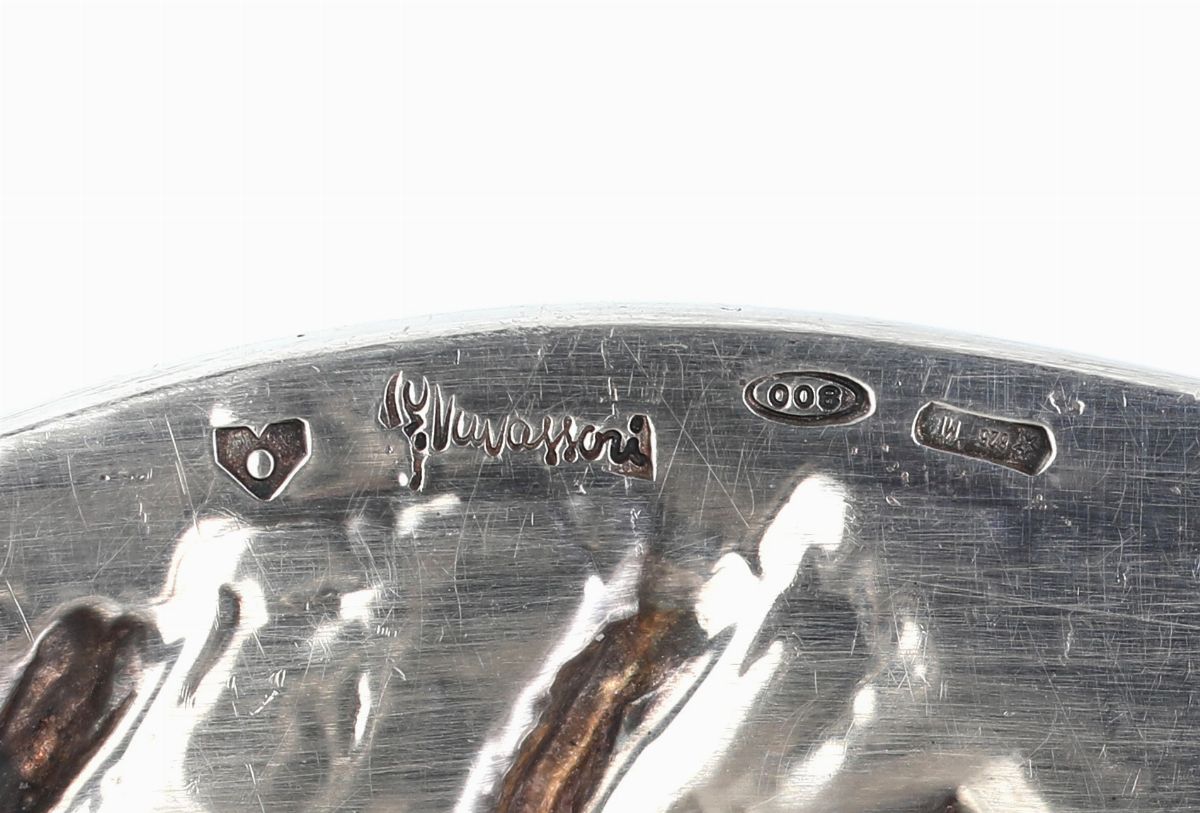 Centrotavola Rettangolare in Argento, Argentiere Giovanni Vavassori, Milano, Anni Settanta