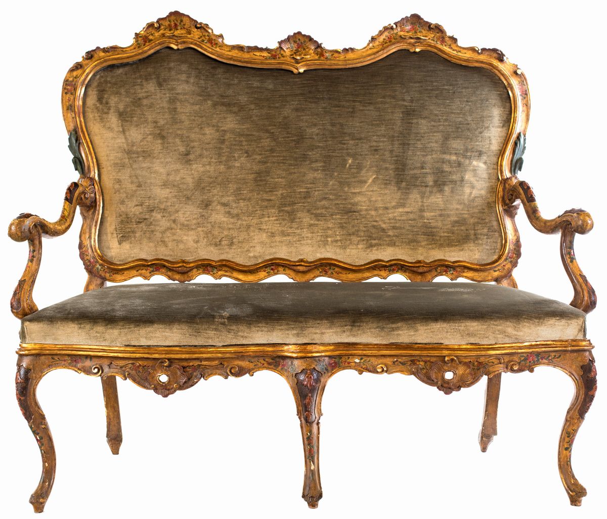 Divano in Legno Dorato, Venezia, Metà del XVIII Secolo
