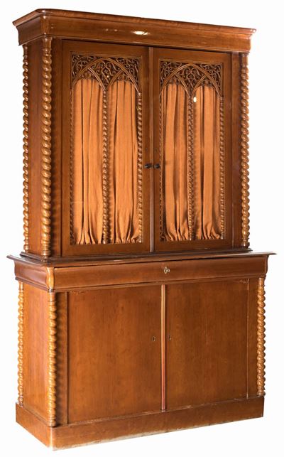 Credenza con Alzata in Mogano, XIX Secolo