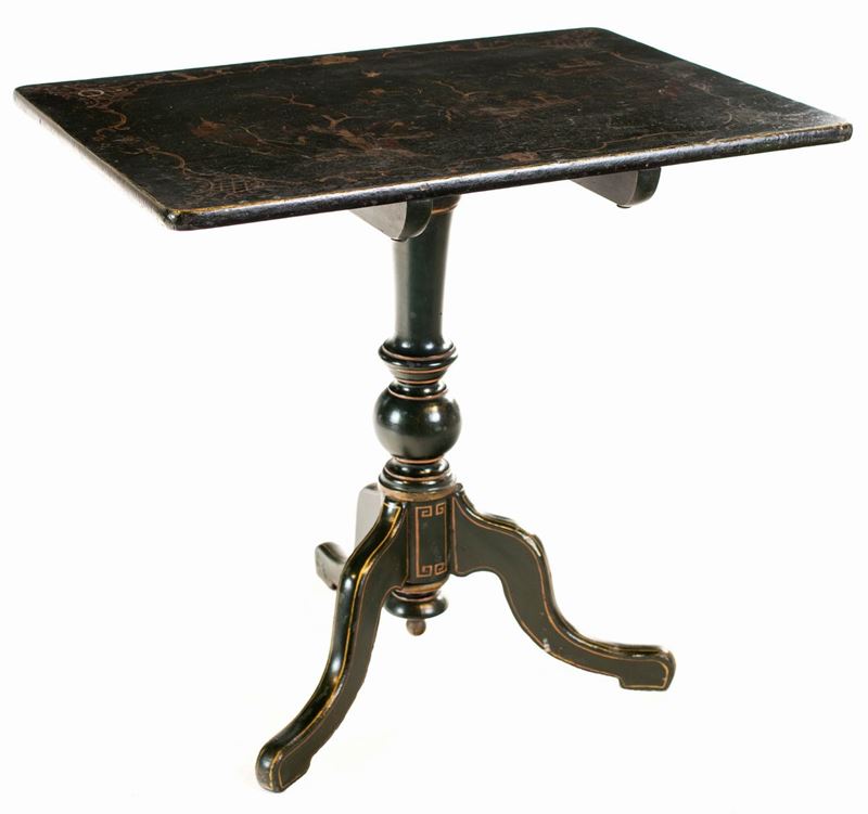 Tavolino in Legno Laccato, Inghilterra, XIX Secolo