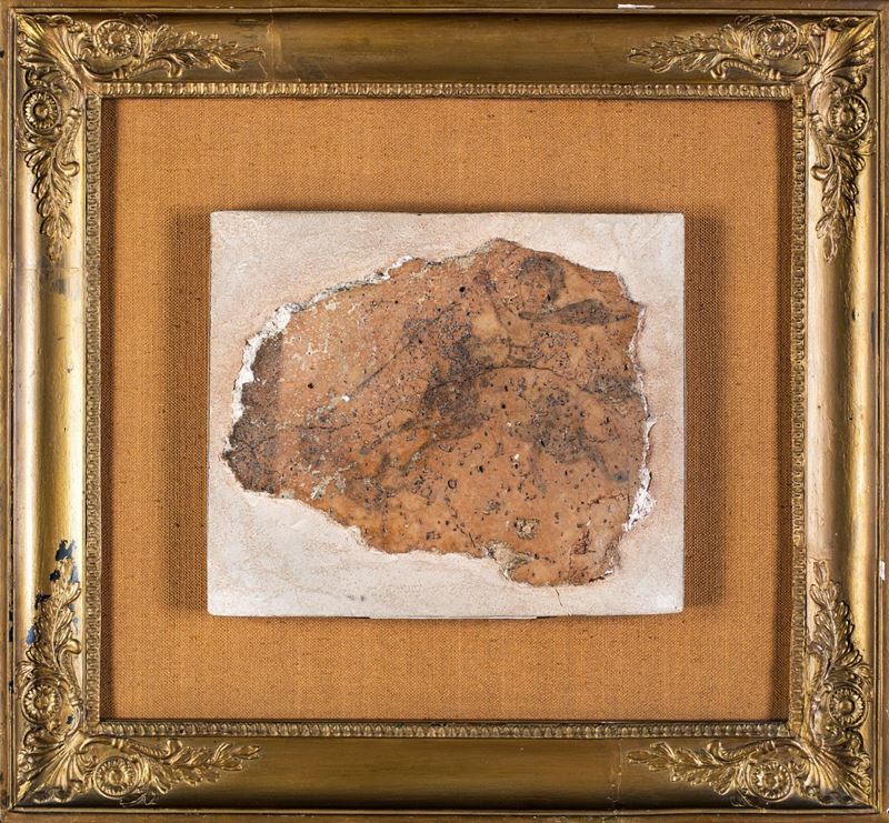 Parte di Affresco Applicato su Tavola