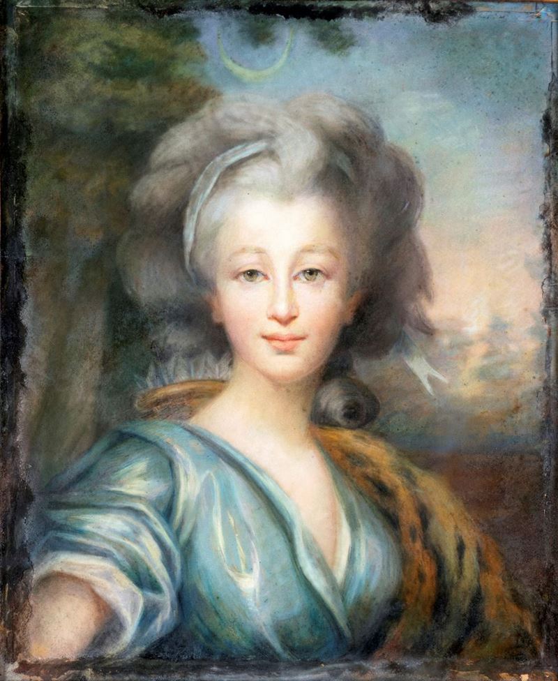 Jean-marc Nattier (cerchia) - Ritratto di Gentildonna Raffigurata Come Diana