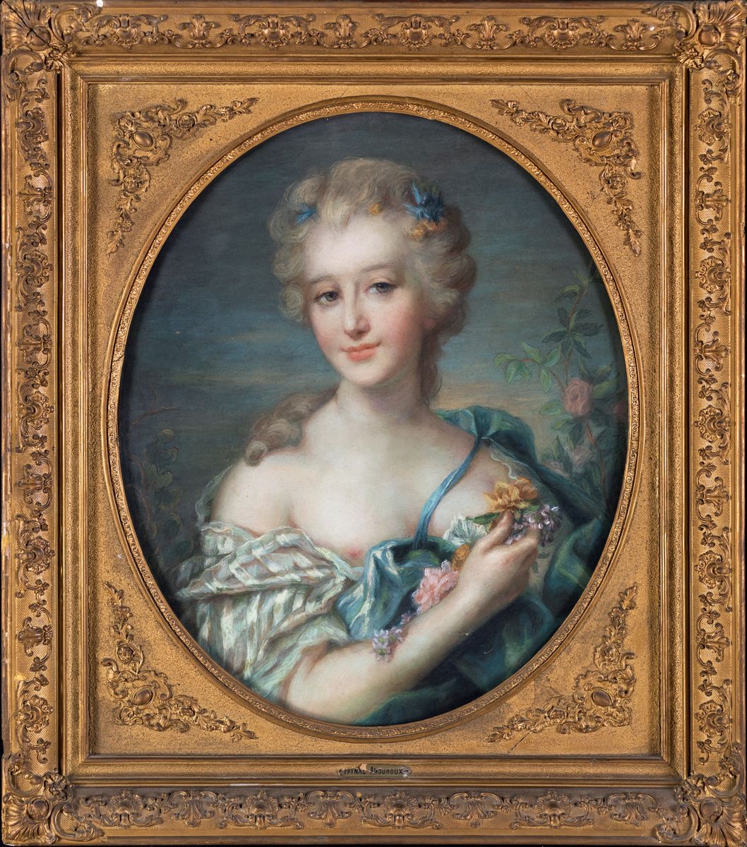 Jean-marc Nattier (cerchia) - Ritratto di Gentildonna Raffigurata Come Flora