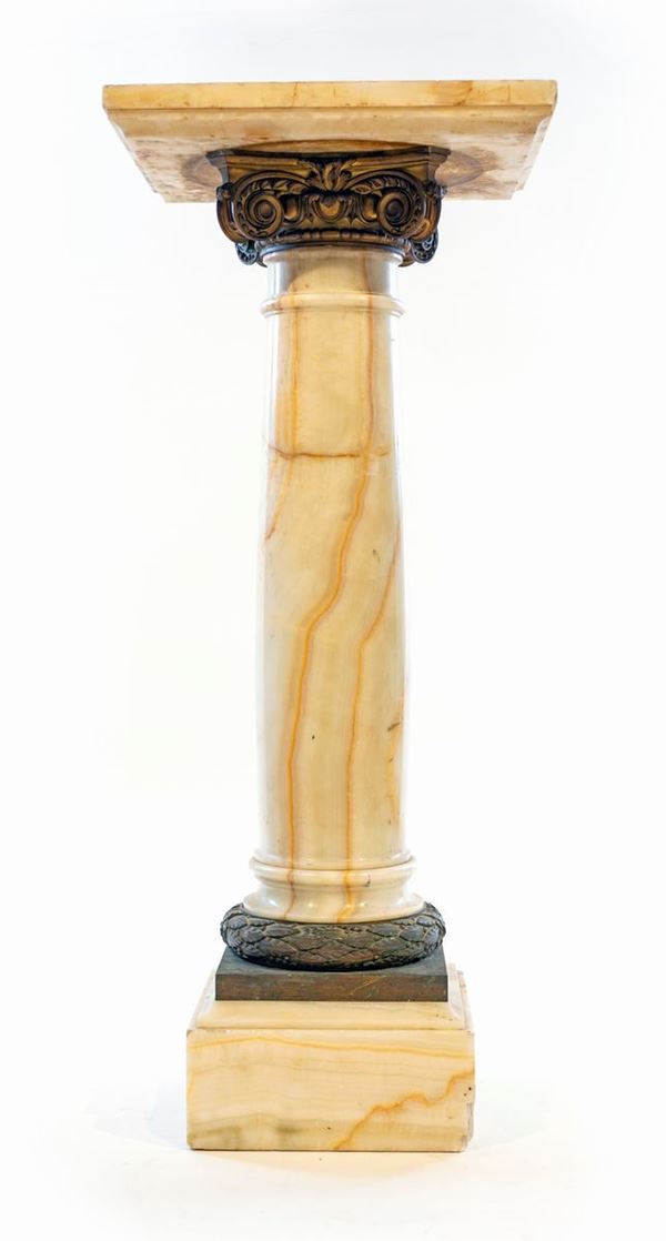 Colonna in onice con capitello in bronzo, XIX secolo