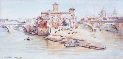 Veduta Dell'isola Tiberina da Ponte Garibaldi