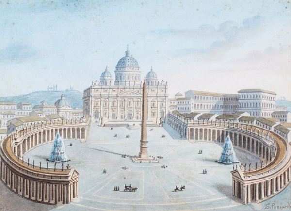 Simone Pomardi - Veduta di Piazza San Pietro e la Basilica Vaticana