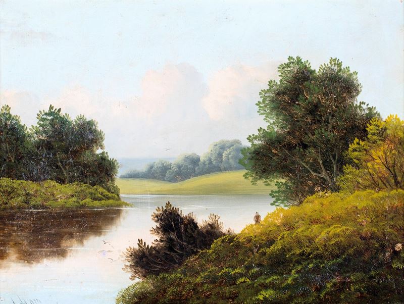 August Horn - Paesaggio Fluviale