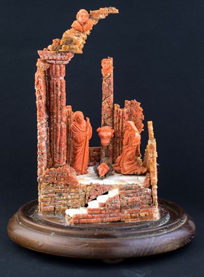 Composizione in Corallo Raffigurante Natività, Sicilia, XIX Secolo