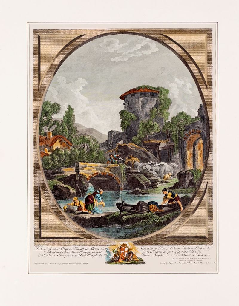 Paesaggio Fluviale con Figure (da Francois Boucher)