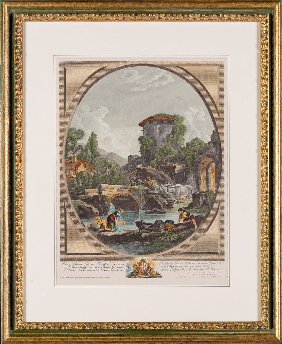 Paesaggio Fluviale con Figure (da Francois Boucher)