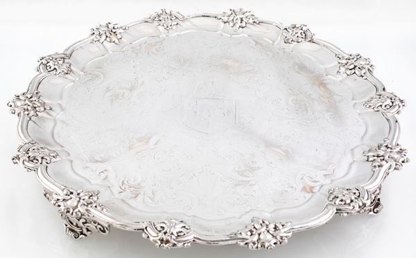 Salver in metallo argentato