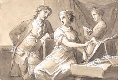 Tre Figure in un Interno - Scena di Conversazione