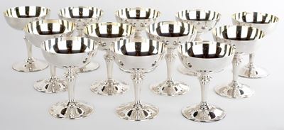Dodici Coppe da Champagne in Argento