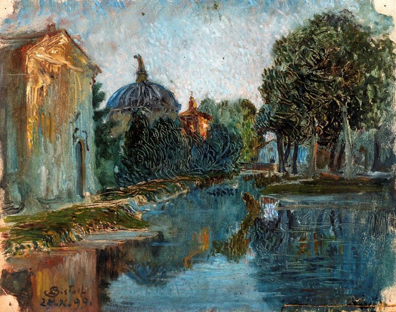 Leonardo Bistolfi - Veduta di Villa Camerini-contarini (piazzolo sul Brenta)
