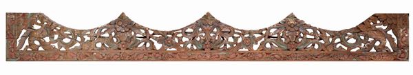 Frammento in legno policromo, Giava, Indonesia, inizio del XX secolo  - Asta Arte Asiatica - Casa d'Aste Arcadia