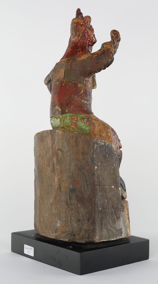 Scultura in Legno Policromo, Cina, Dinastia Qing, XIX Secolo
