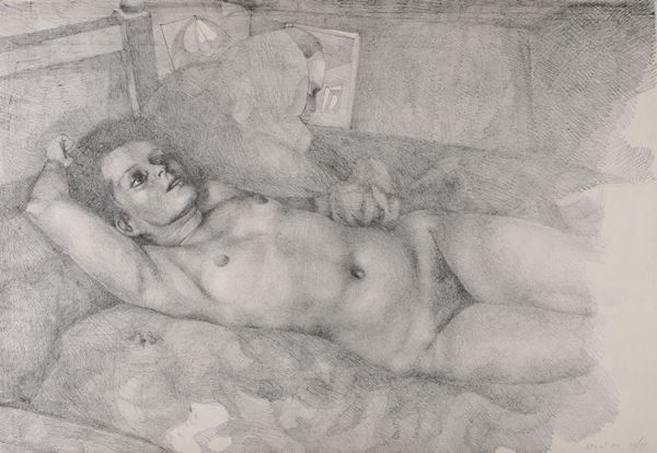 Ugo Attardi : Nudo di donna distesa  (1980)  - Litografia - Asta Asta a Tempo - Arte Moderna e Contemporanea. - Casa d'Aste Arcadia