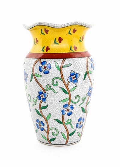 Vaso in Porcellana Policroma, Cina, XX Secolo