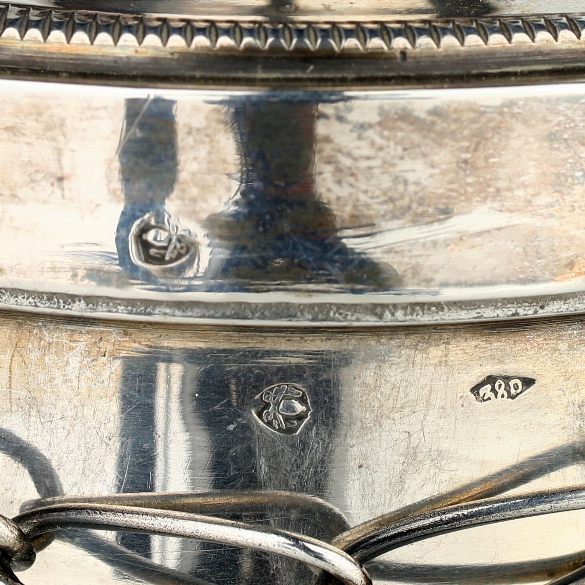 Coppia di Vasetti in Argento, Bollo Pontificio, XIX Secolo