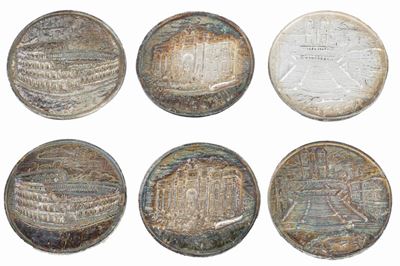 Sei Monete Souvenir di Roma in Argento