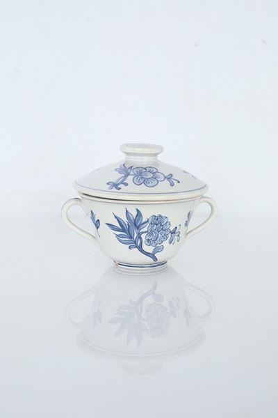 Tazza da Brodo in Porcellana Bianca e Blu