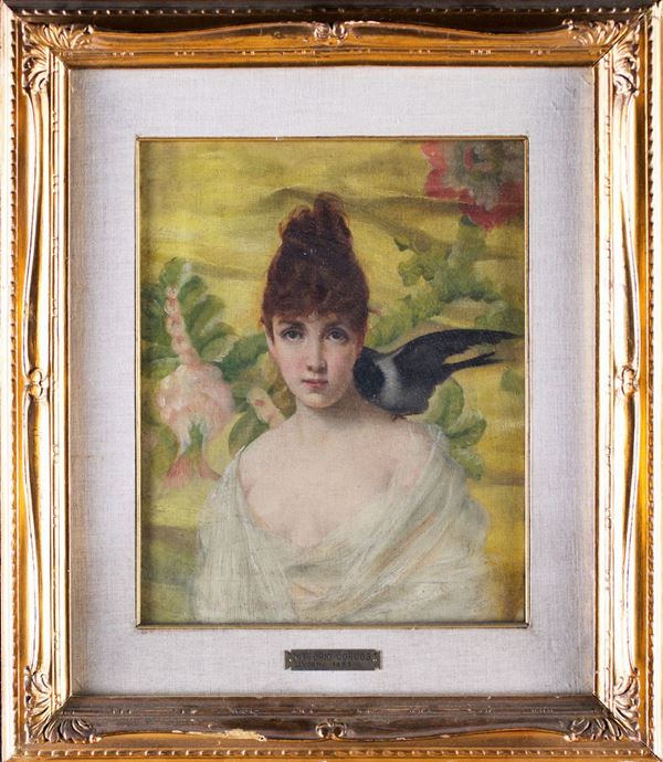 Pittore del XIX secolo - Ritratto di giovane donna