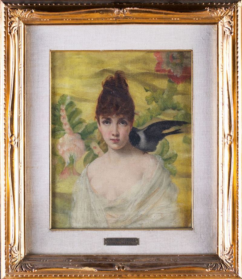 Pittore del XIX Secolo - Ritratto di Giovane Donna