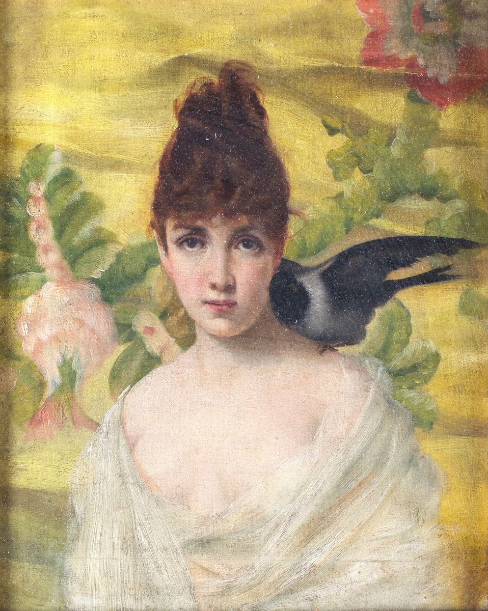 Pittore del XIX Secolo - Ritratto di Giovane Donna