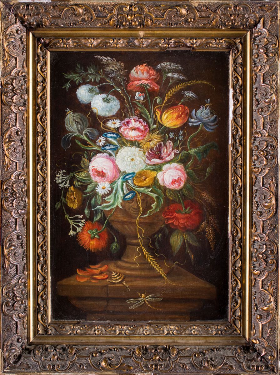 Pittore del XIX Secolo - Natura Morta di Fiori