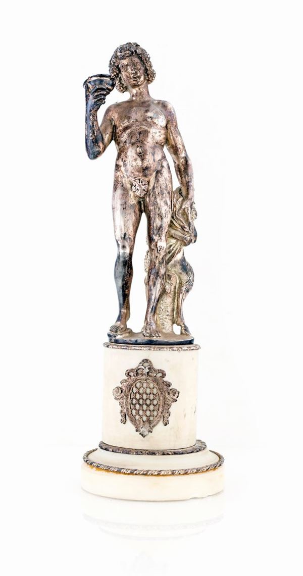 Scultura in bronzo argentato, fine del XIX secolo  - Asta Fine Antiques -  Pastori del Presepe Napoletano - Casa d'Aste Arcadia