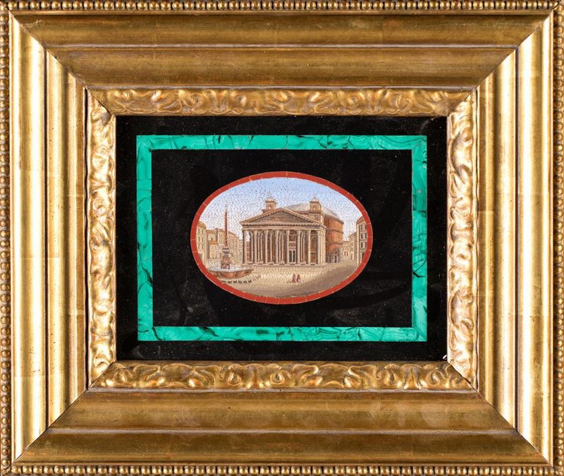 Placca Musiva in Marmo, Roma, XIX Secolo