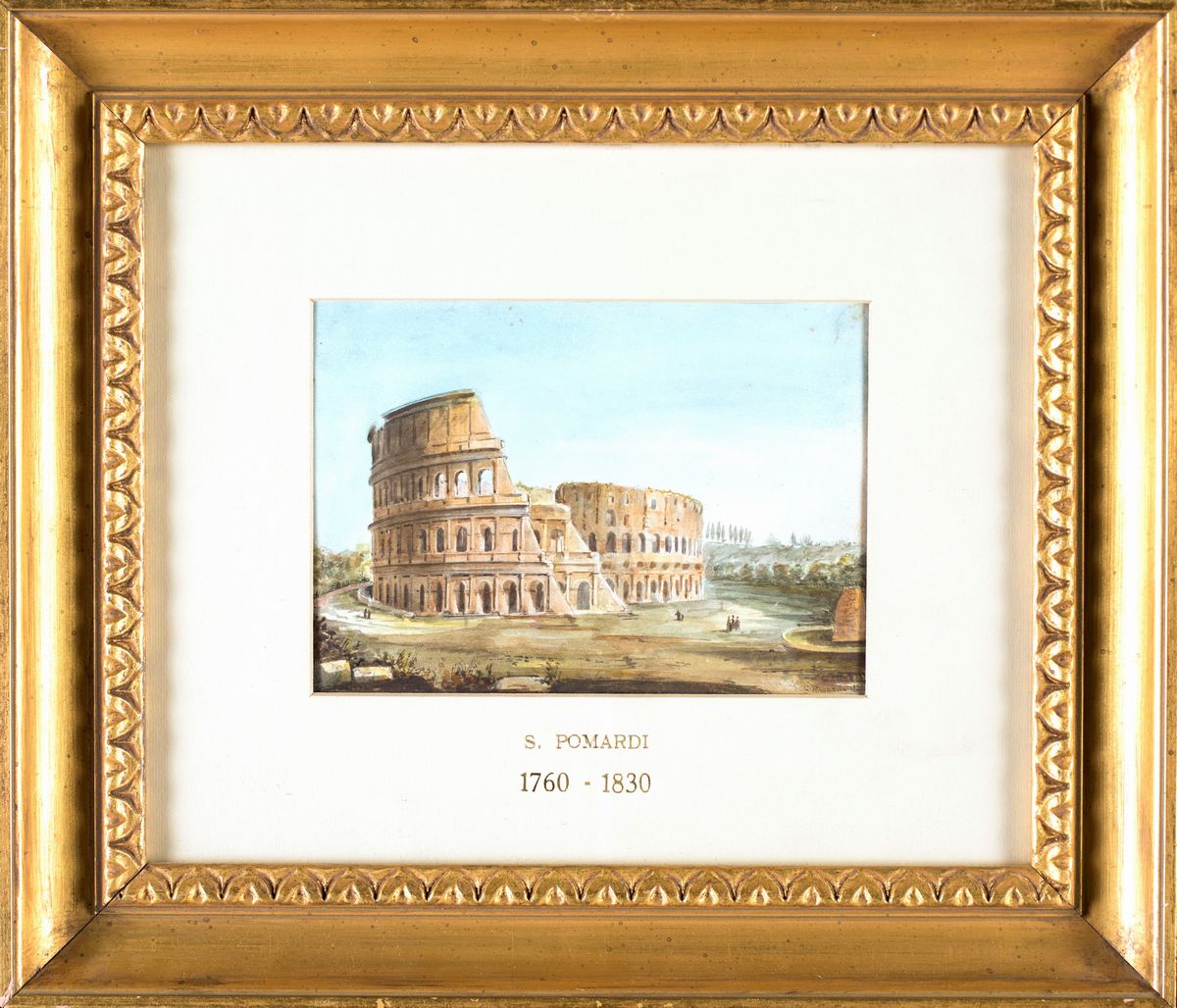 Simone Pomardi - A) Interno della Basilica di San Pietro in Vaticano B) Veduta del Colosseo